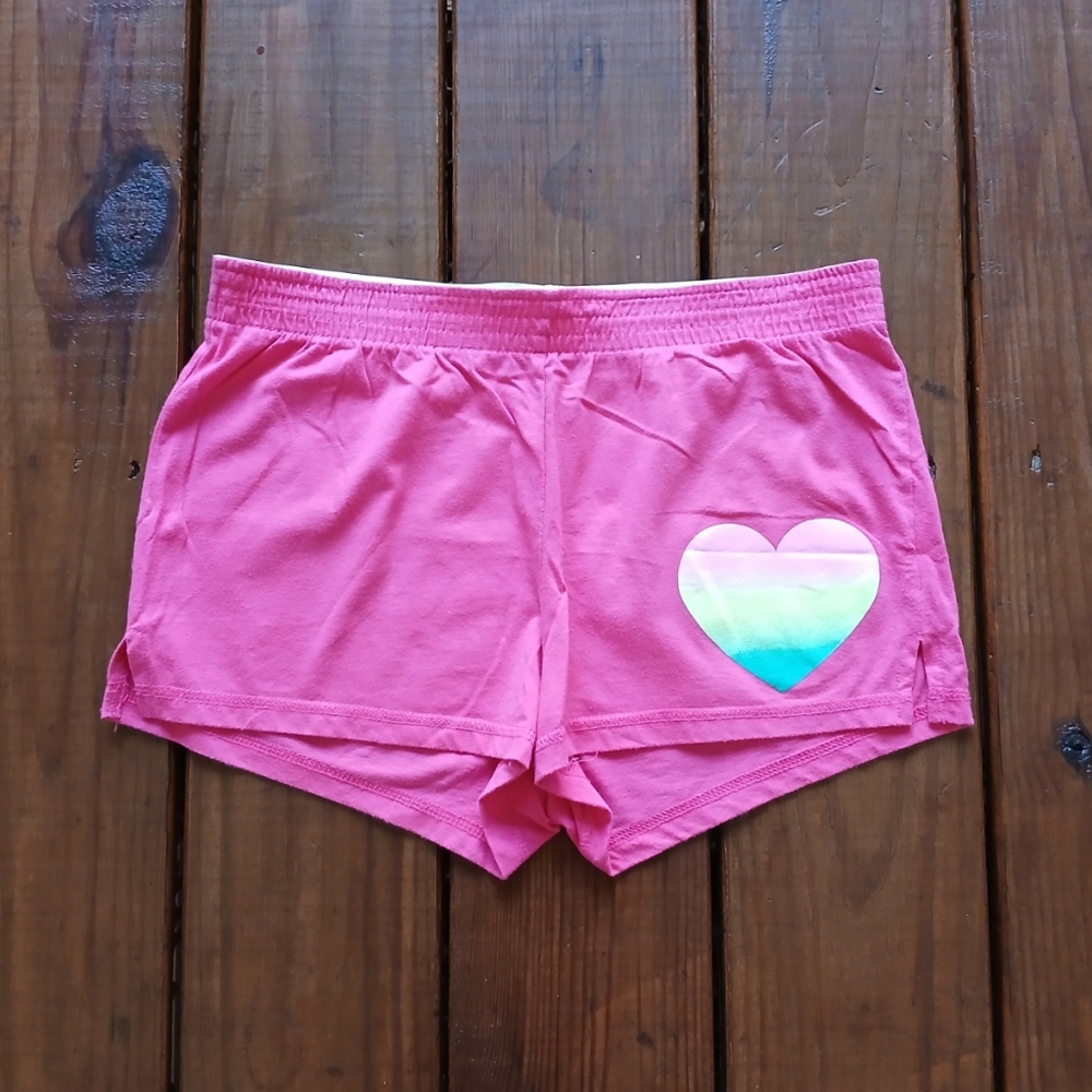 Joe Boxer size S bright pink rainbow heart lounge sleep shorts